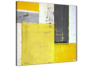 Modern Yellow Grey Abstract Painting Canvas Modern 49cm Square 1S346S For Your Living Room