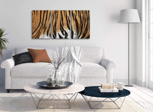 Multiple 3 Panel Canvas Wall Art Tiger Animal Print - 3472 - 126cm Set of Prints