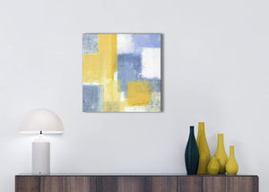 Mustard Yellow Blue Kitchen Canvas Pictures Accessories - Abstract 1s371s - 49cm Square Print