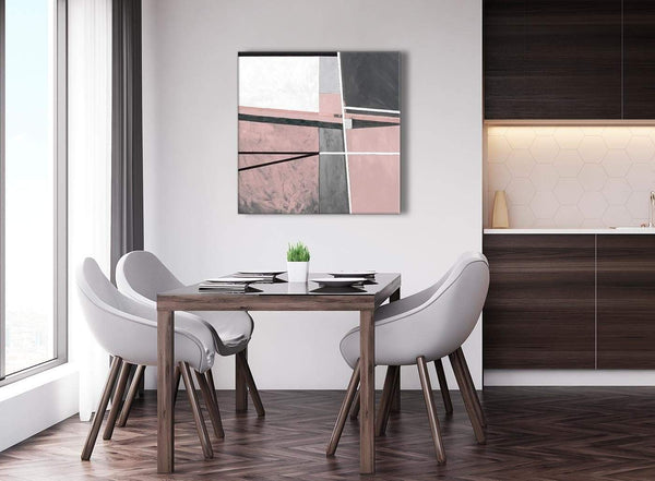 Next Blush Pink Grey Painting Abstract Hallway Canvas Pictures Decor 1s393l - 79cm Square Print