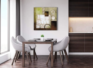 Next Brown Green Painting Abstract Dining Room Canvas Pictures Decor 1s421l - 79cm Square Print