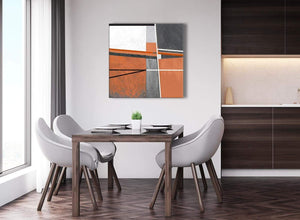 Next Burnt Orange Grey Painting Abstract Office Canvas Wall Art Decorations 1s390l - 79cm Square Print