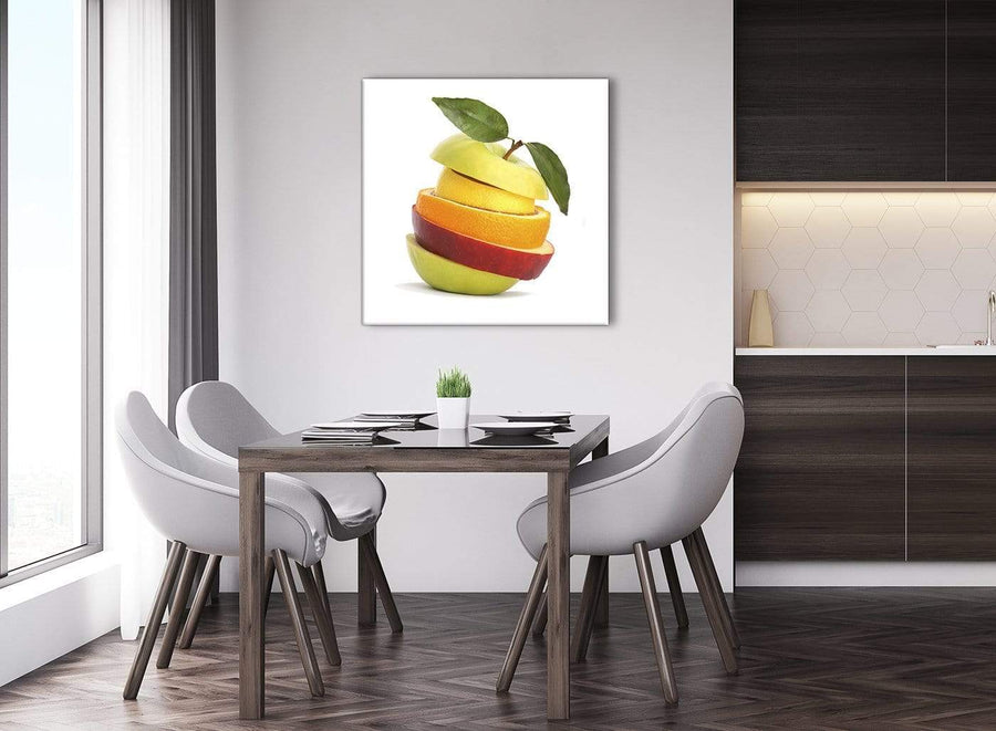Next Large Kitchen Canvas Art Print Sliced Fruit - Apple Shape Food Stack - 1s483l - 79cm XL Square Picture