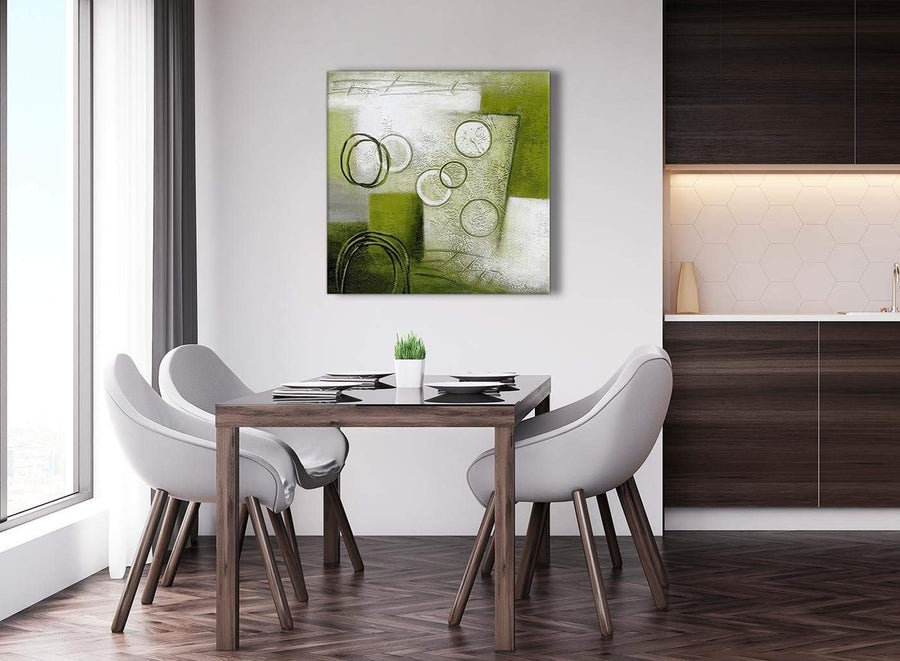 Next Lime Green Painting Abstract Bedroom Canvas Wall Art Accessories 1s434l - 79cm Square Print