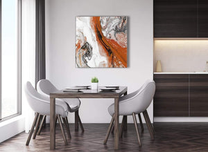 Next Orange and Grey Swirl Abstract Bedroom Canvas Pictures Decor 1s461l - 79cm Square Print