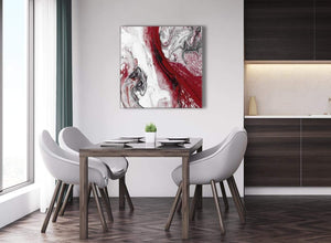 Next Red and Grey Swirl Abstract Living Room Canvas Pictures Decorations 1s467l - 79cm Square Print