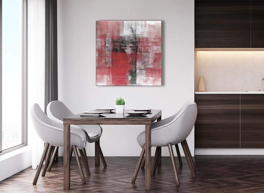 Next Red Black White Painting Abstract Bedroom Canvas Pictures Accessories 1s397l - 79cm Square Print