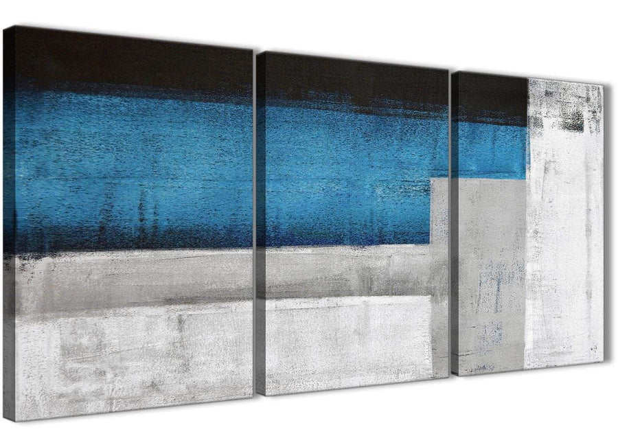 Next Set of 3 Piece Blue Grey Painting Dining Room Canvas Pictures Decor - Abstract 3423 - 126cm Set of Prints