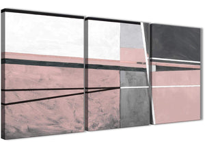 Next Set of 3 Piece Blush Pink Grey Painting Bedroom Canvas Wall Art Decor - Abstract 3393 - 126cm Set of Prints