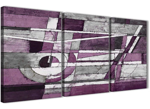 Next Set of 3 Panel Aubergine Grey White Painting Kitchen Canvas Wall Art Decor - Abstract 3406 - 126cm Set of Prints