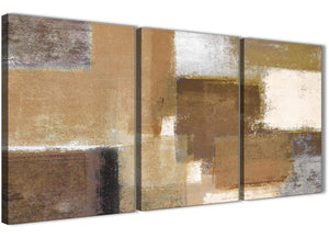 Next Set of 3 Piece Brown Cream Beige Painting Hallway Canvas Wall Art Accessories - Abstract 3387 - 126cm Set of Prints