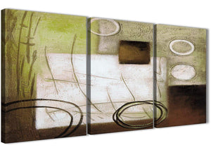 Next Set of 3 Piece Brown Green Painting Office Canvas Wall Art Decor - Abstract 3421 - 126cm Set of Prints