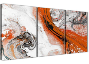 Next Set of 3 Panel Orange and Grey Swirl Dining Room Canvas Pictures Decor - Abstract 3461 - 126cm Set of Prints