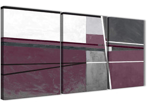 Next Set of 3 Piece Plum Purple Grey Painting Kitchen Canvas Pictures Decor - Abstract 3391 - 126cm Set of Prints