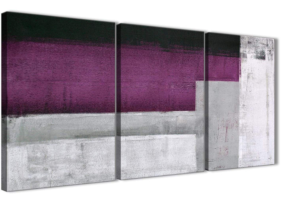 Next Set of 3 Panel Purple Grey Painting Kitchen Canvas Wall Art Accessories - Abstract 3427 - 126cm Set of Prints