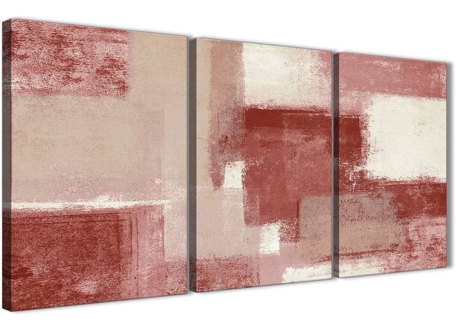 Next Set of 3 Piece Red and Cream Kitchen Canvas Pictures Decor - Abstract 3370 - 126cm Set of Prints