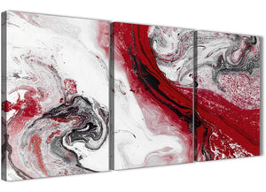 Next Set of 3 Panel Red and Grey Swirl Hallway Canvas Wall Art Accessories - Abstract 3467 - 126cm Set of Prints