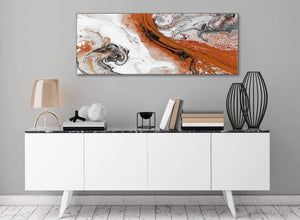 Orange and Grey Swirl Bedroom Canvas Wall Art Accessories - Abstract 1461 - 120cm Print