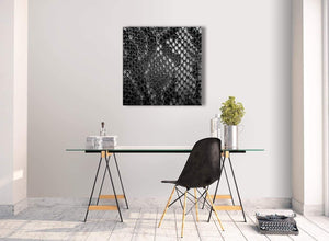 Contemporary Black White Snakeskin Animal Print Stairway Canvas Wall Art Decorations - Abstract 1s510m - 64cm Square Print