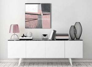 Contemporary Blush Pink Grey Painting Stairway Canvas Wall Art Decor - Abstract 1s393m - 64cm Square Print