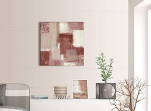 Contemporary Red and Cream Kitchen Canvas Pictures Decorations - Abstract 1s370m - 64cm Square Print