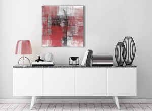 Contemporary Red Black White Painting Kitchen Canvas Wall Art Decorations - Abstract 1s397m - 64cm Square Print