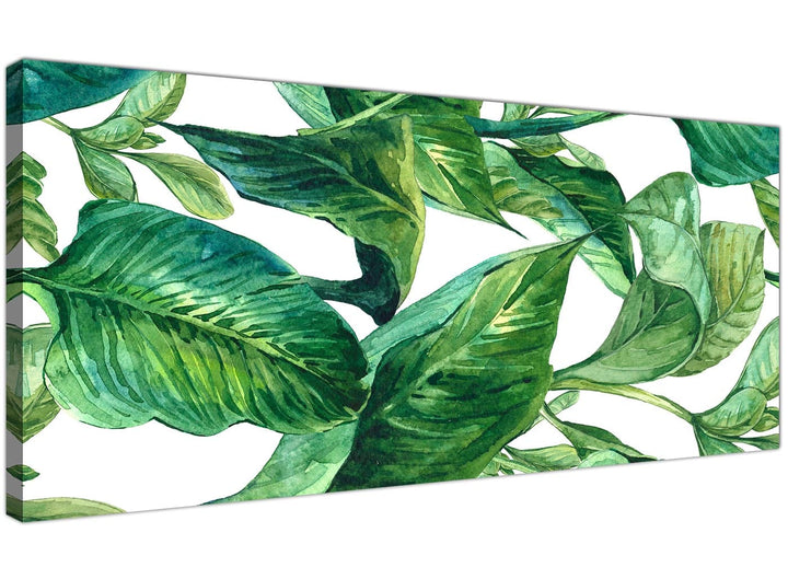 Oversized Green Palm Tropical Banana Leaves Canvas Modern 120cm Wide 1324 For Your Living Room - 1324