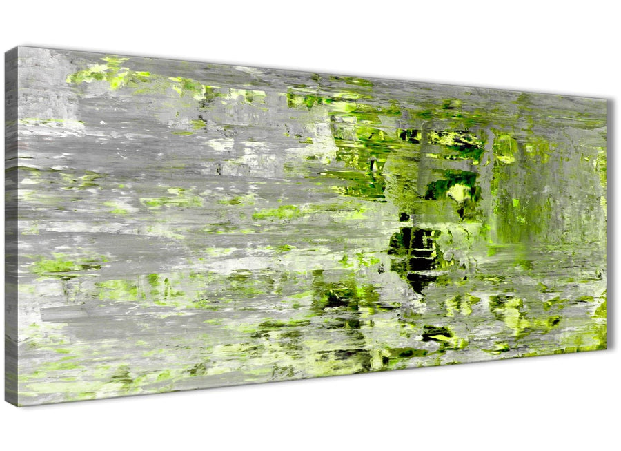 Oversized Lime Green Grey Abstract Painting Wall Art Print Canvas Modern 120cm Wide 1360 For Your Dining Room
