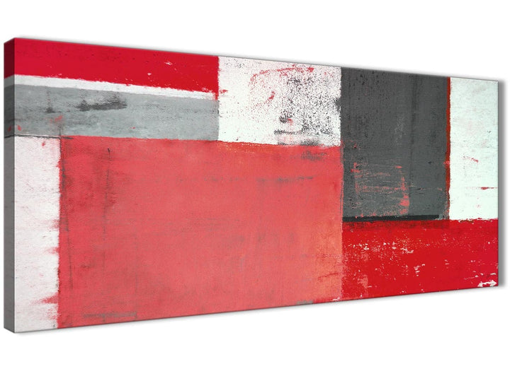 Oversized Red Grey Abstract Painting Canvas Wall Art Modern 120cm Wide 1343 For Your Bedroom - 1s343m