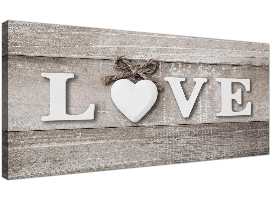Oversized Shabby Chic Love Quote Beige Canvas Modern 120cm Wide 1297 For Your Bedroom