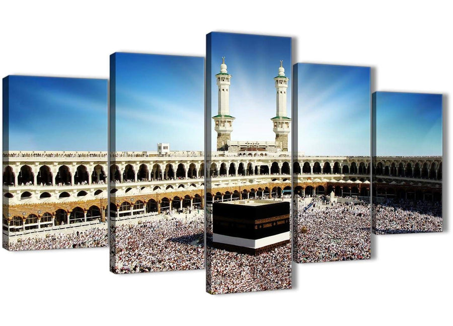 Oversized 5 Piece Canvas Wall Art Pictures - Islamic Canvas - Hajj Pilgrimage Kaaba - 5191 - 160cm XL Set Artwork