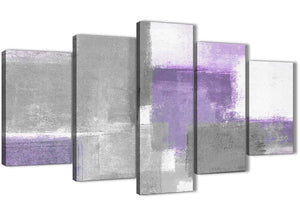 Oversized 5 Piece Purple Grey Painting Abstract Office Canvas Pictures Decorations - 5376 - 160cm XL Set Artwork