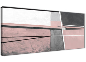 Panoramic Blush Pink Grey Painting Bedroom Canvas Pictures Accessories - Abstract 1393 - 120cm Print