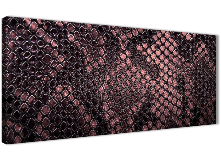 Panoramic Blush Pink Snakeskin Animal Print Living Room Canvas Wall Art Accessories - Abstract 1473 - 120cm Print - 1473