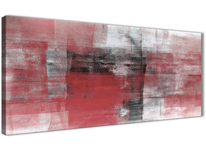 Panoramic Red Black White Painting Living Room Canvas Wall Art Accessories - Abstract 1397 - 120cm Print