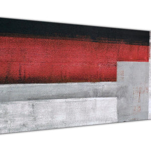 Panoramic Red Grey Painting Living Room Canvas Pictures Accessories - Abstract 1428 - 120cm Print