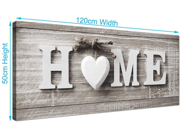 Panoramic Shabby Chic Home Quote Beige Canvas Modern 120cm Wide 1317 For Your Kitchen