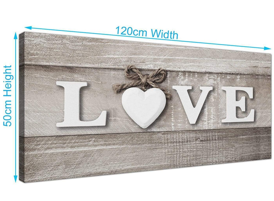Panoramic Shabby Chic Love Quote Beige Canvas Modern 120cm Wide 1297 For Your Kitchen
