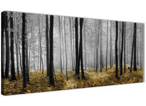 Panoramic Yellow and Grey Forest Woodland Trees Living Room Canvas Pictures Accessories - 1384 - 120cm Print