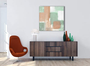 Peach Mint Green Abstract Hallway Canvas Pictures Accessories 1s375l - 79cm Square Print