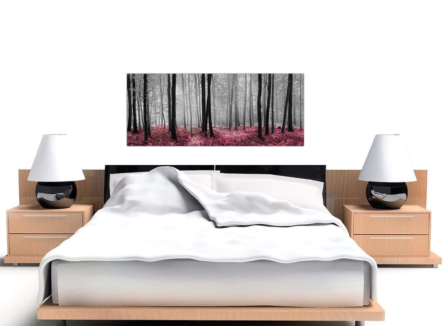 Pink black white forest canvas