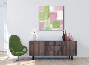 Pink Lime Green Green Abstract Hallway Canvas Wall Art Decor 1s374l - 79cm Square Print