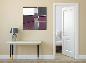 Plum Purple Grey Painting Abstract Hallway Canvas Pictures Decor 1s391l - 79cm Square Print