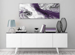 Purple and Grey Swirl Bedroom Canvas Pictures Accessories - Abstract 1466 - 120cm Print