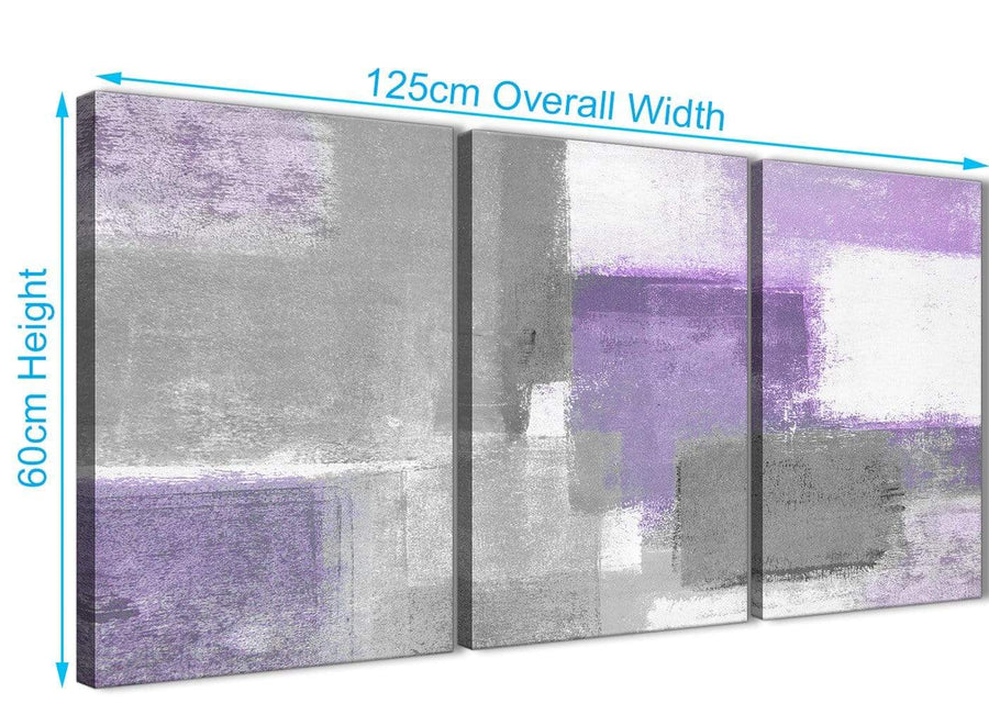 Quality 3 Panel Purple Grey Painting Kitchen Canvas Wall Art Accessories - Abstract 3376 - 126cm Set of Prints