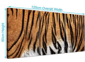 Quality 3 Panel Canvas Wall Art Tiger Animal Print - 3472 - 126cm Set of Prints