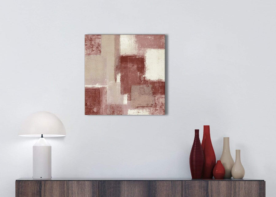 Red and Cream Kitchen Canvas Pictures Accessories - Abstract 1s370s - 49cm Square Print