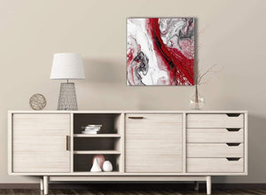 Red and Grey Swirl Hallway Canvas Pictures Decorations - Abstract 1s467m - 64cm Square Print