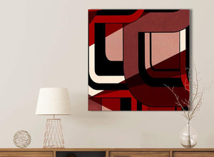 Red Black Painting Bathroom Canvas Pictures Accessories - Abstract 1s410s - 49cm Square Print