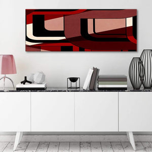 Red Black Painting Living Room Canvas Wall Art Accessories - Abstract 1410 - 120cm Print
